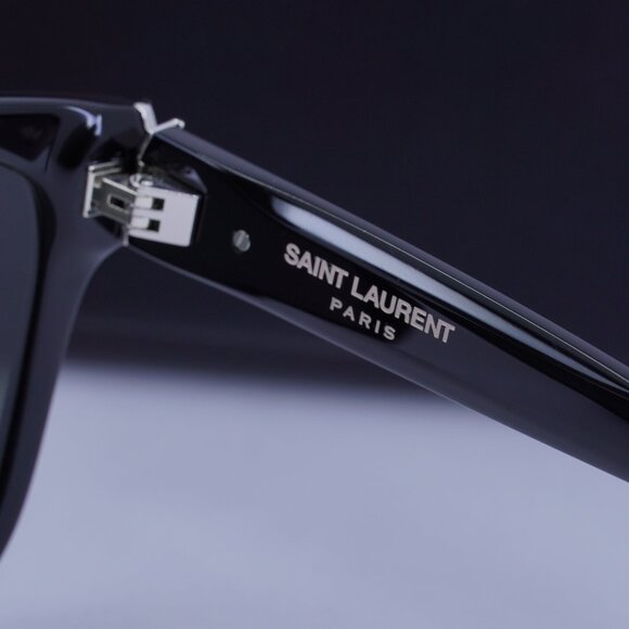 Saint Laurent SLM68 001 Square Sunglasses – Black/Grey - Picture 7 of 10
